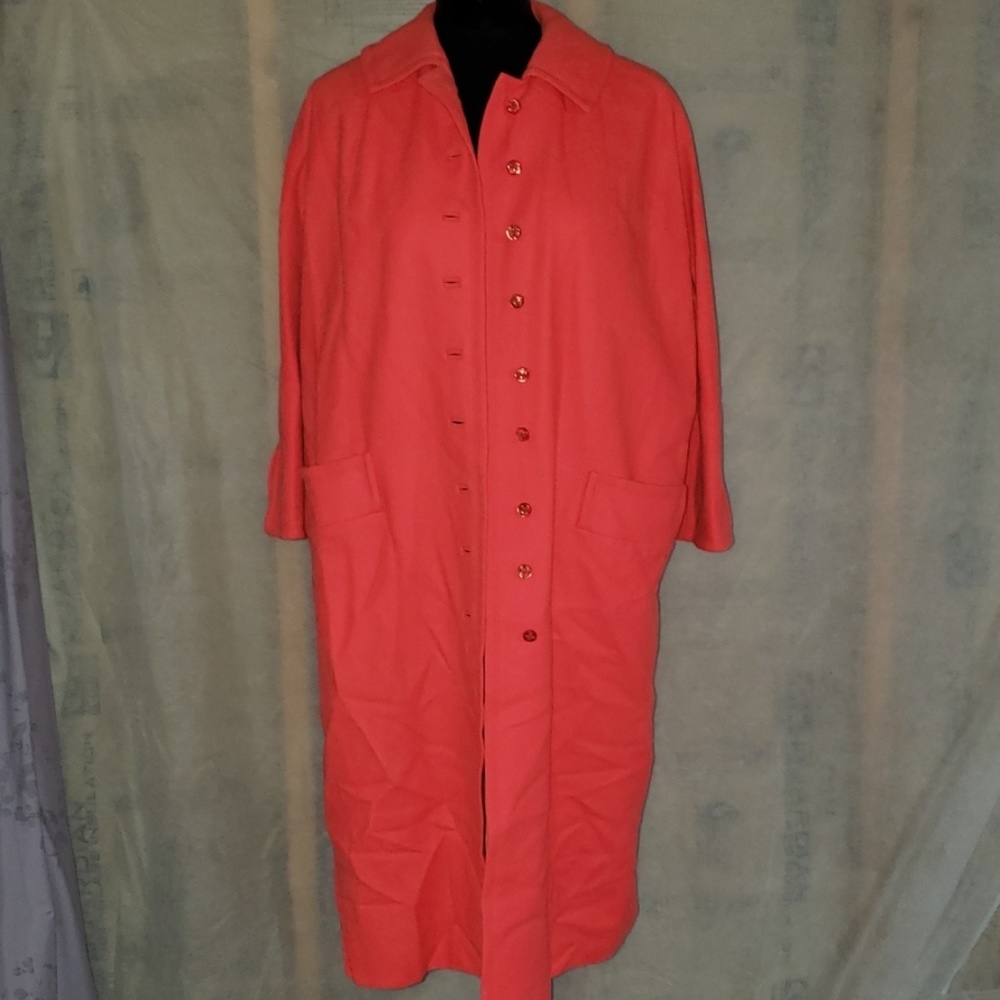 Vintage Einbender's coral pink coat size large
